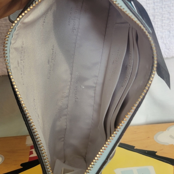 kate spade Two-Tone Light Blue Leather Clutch Bag - Picture 7 of 10